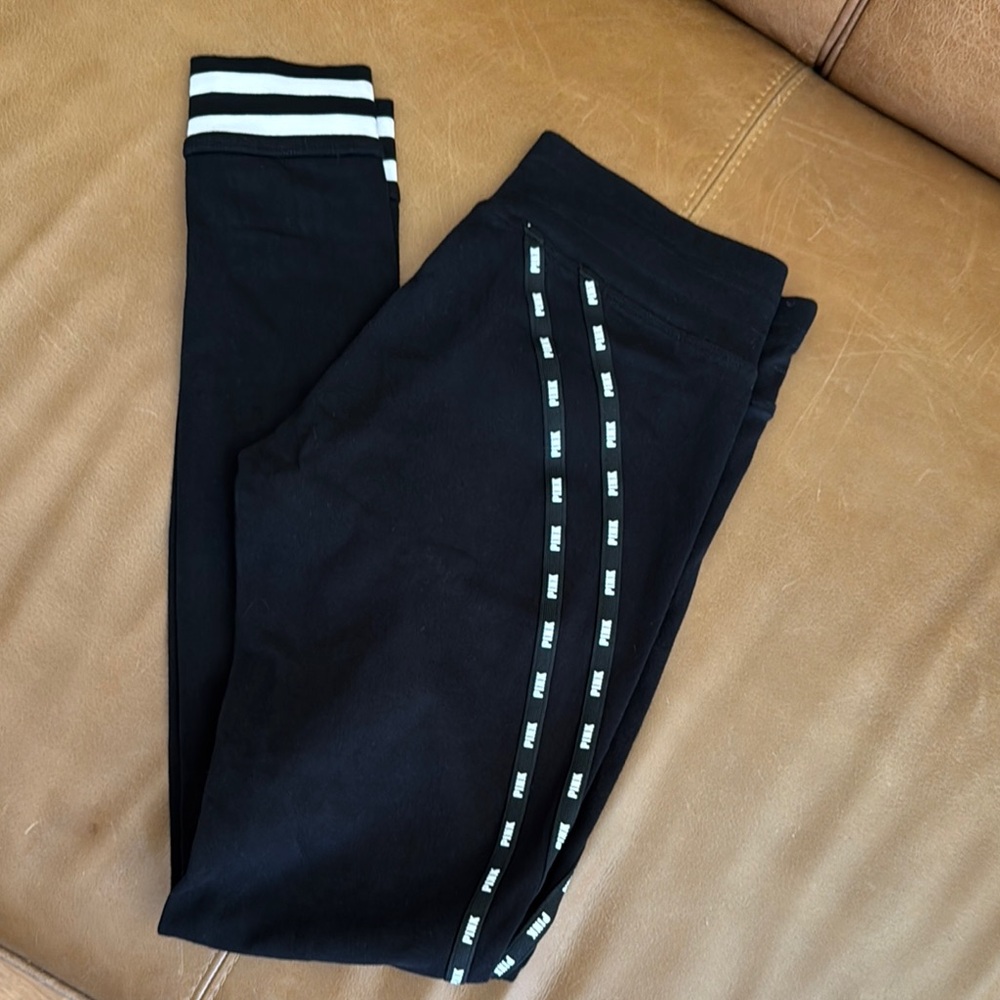 Chic Black Leggings with White Accents